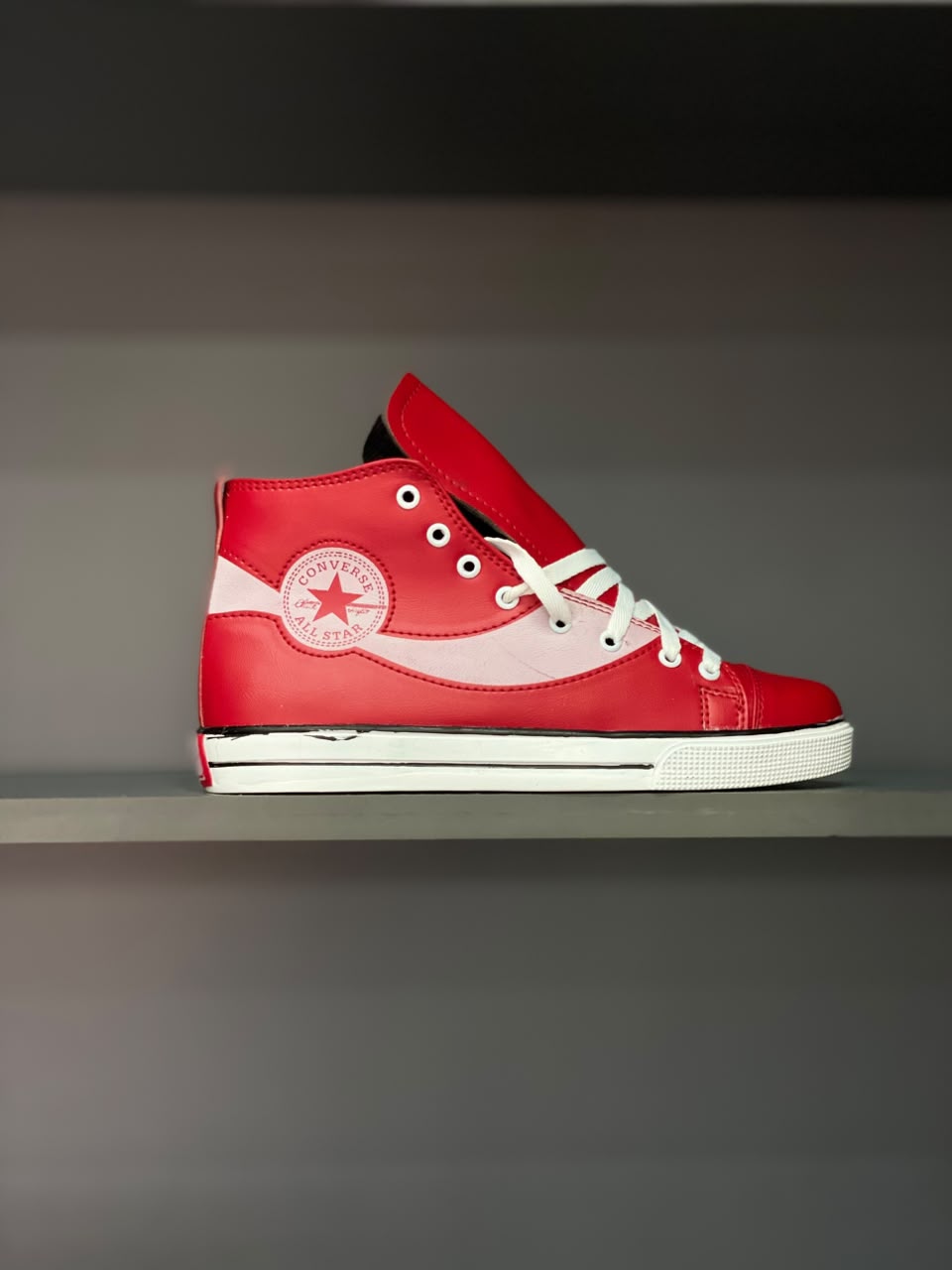 Red & White High-Top Sneakers