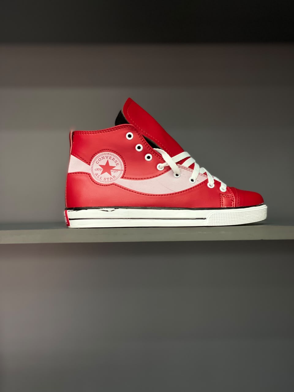 Red & White High-Top Sneakers